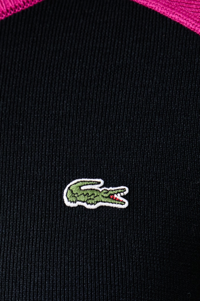 Sukienka sweterkowa wełniana Lacoste granatowy EF9291