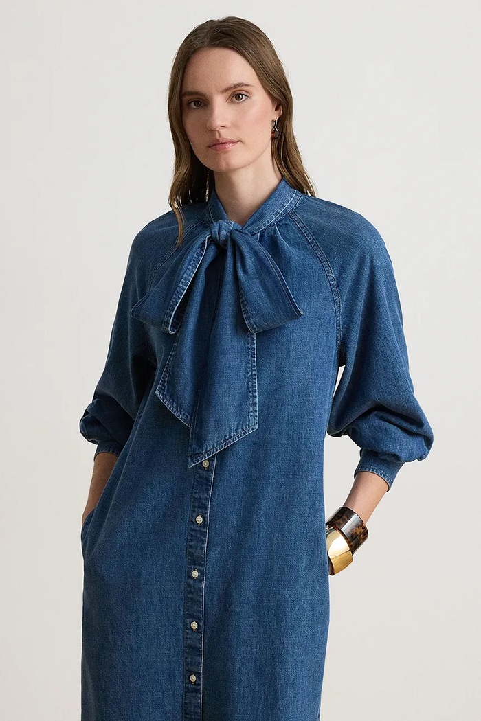 Odzież Lauren Ralph Lauren Sukienka bawełniana 200B27710 niebieski