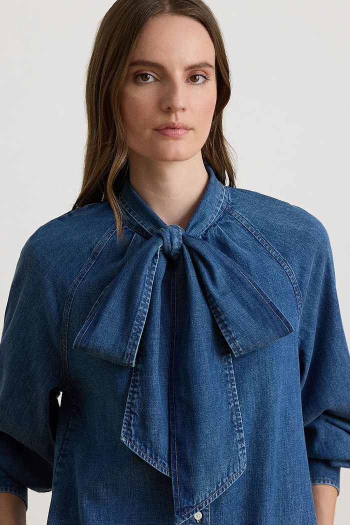 Sukienka bawełniana Lauren Ralph Lauren 200B27710 niebieski