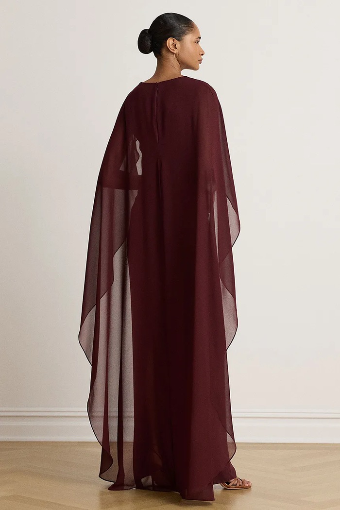 Lauren Ralph Lauren Sukienka empire 253B20797 bordowy AW26