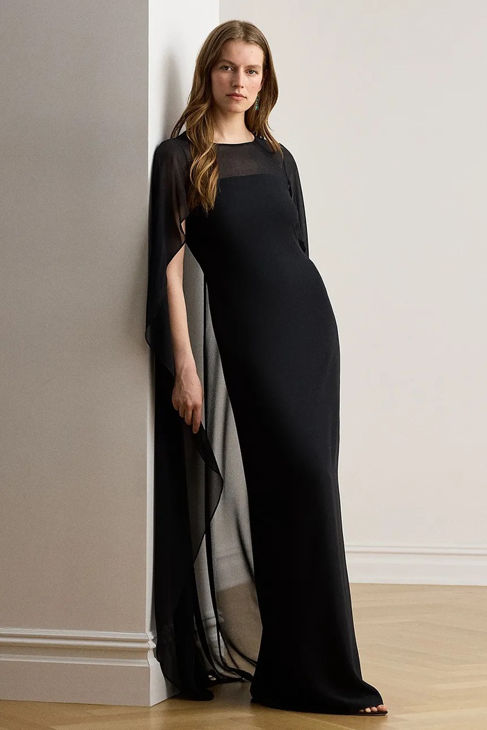 Sukienka empire Lauren Ralph Lauren czarny 253B20797