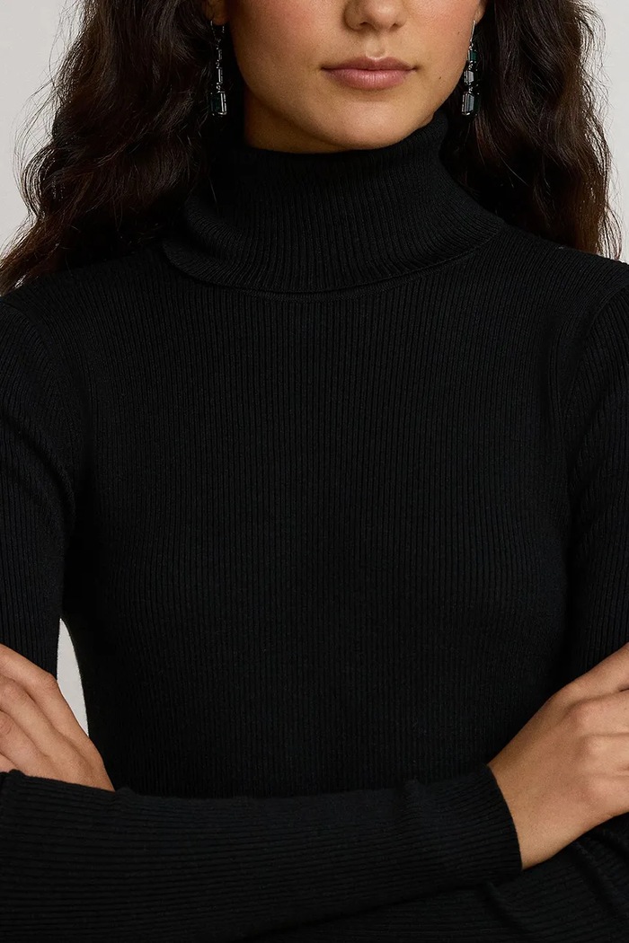 Sukienka z bawełną Lauren Ralph Lauren 200P14784 czarny