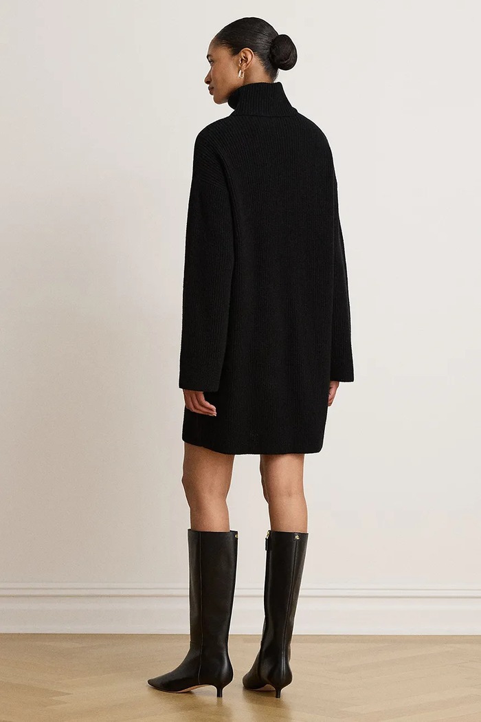 Lauren Ralph Lauren Sukienka sweterkowa wełniana 200P03457 czarny AW26