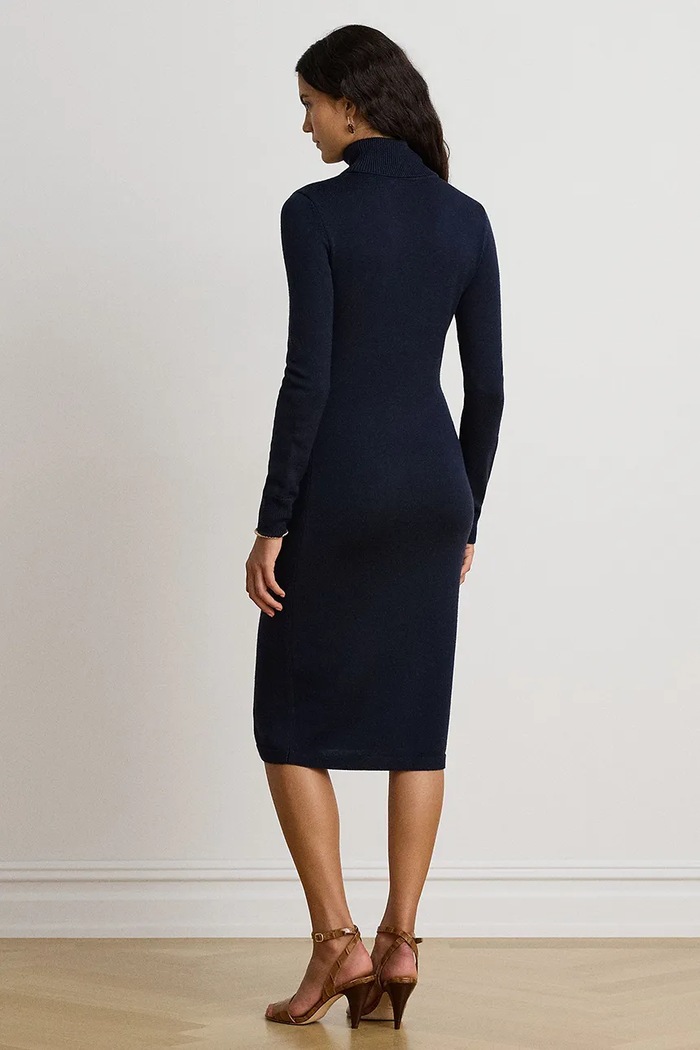Lauren Ralph Lauren Šaty vlnené 200B29815 tmavomodrá AW26
