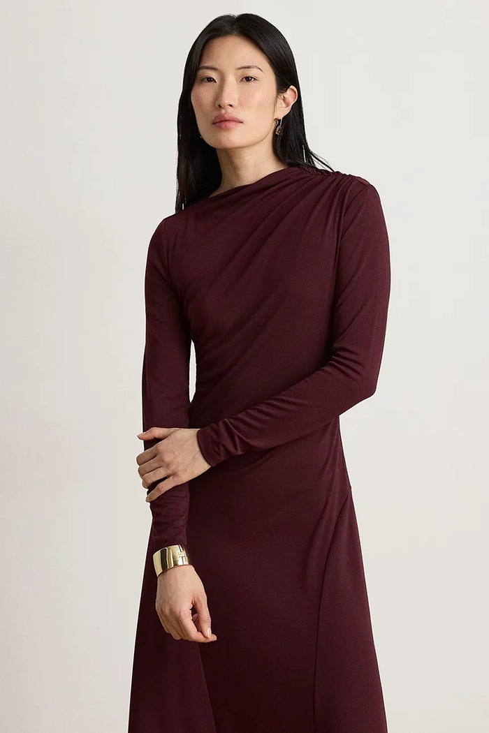 Odzież Lauren Ralph Lauren Sukienka rozkloszowana 200B27412 bordowy
