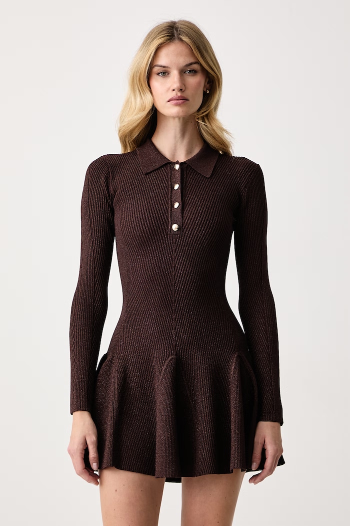 Retrofete Sukienka rozkloszowana Biona brązowy R.FW26.13008.17
