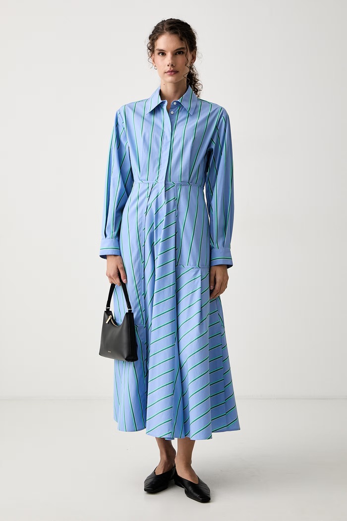 Max&Co. Sukienka letnia bawełniana RITMO 2626226141200 niebieski AW26