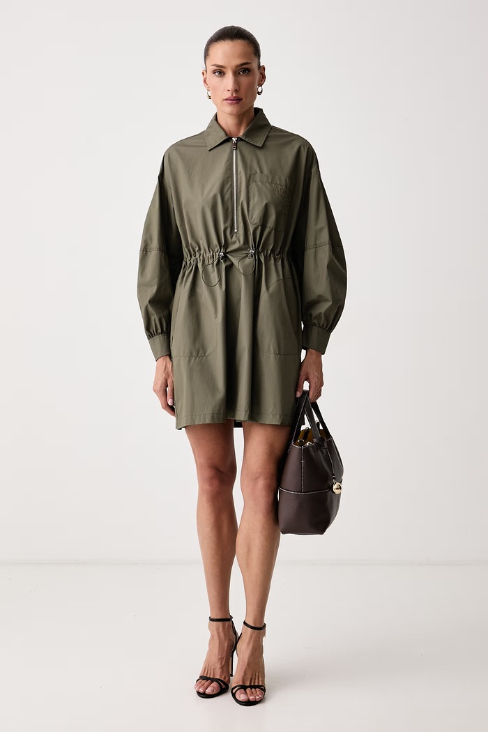 Max&Co. Sukienka oversize bawełniana ATTUALE 2626226131200 zielony AW26