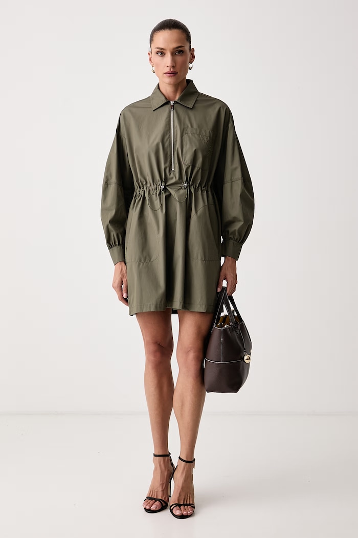 Max&Co. Sukienka oversize bawełniana ATTUALE 2626226131200 zielony AW26
