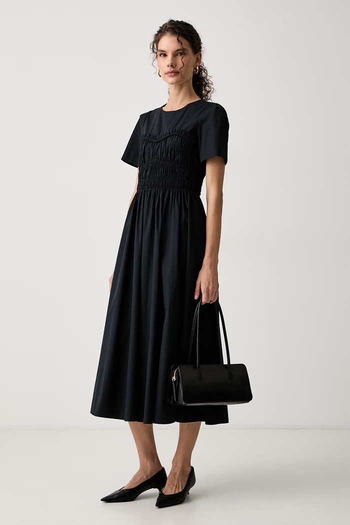 Max&Co. Sukienka rozkloszowana bawełniana LEGENDA 2626226091200 granatowy AW26