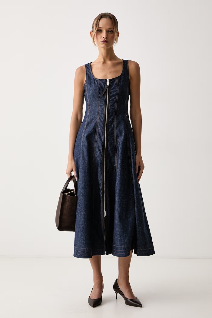 Max&Co. Sukienka z lnem OVATTA 2626226071200 granatowy AW26