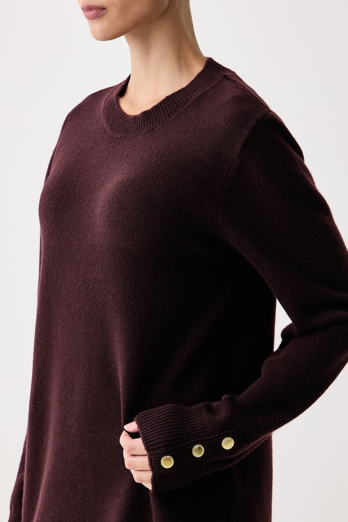 Sukienka wełniana May Barbour LDR1057 bordowy