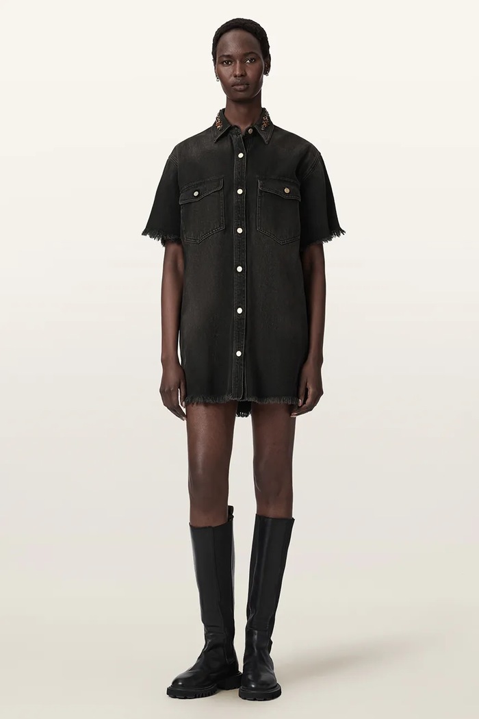 AllSaints Sukienka jeansowa FILOU brązowy W075DF