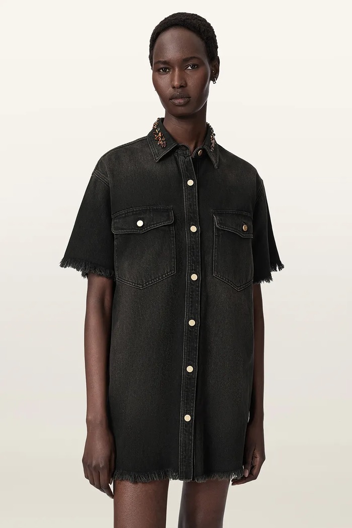 Sukienka jeansowa FILOU AllSaints W075DF brązowy