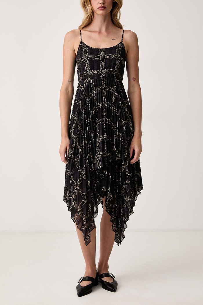 Sukienka plisowana CONNIE AllSaints granatowy W331DF