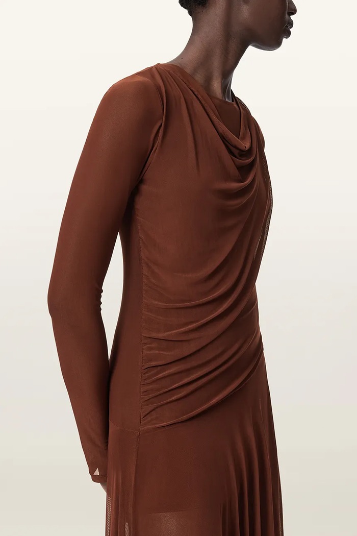 AllSaints Rochie bodycon din bumbac cu elastan LORIA W061DF
