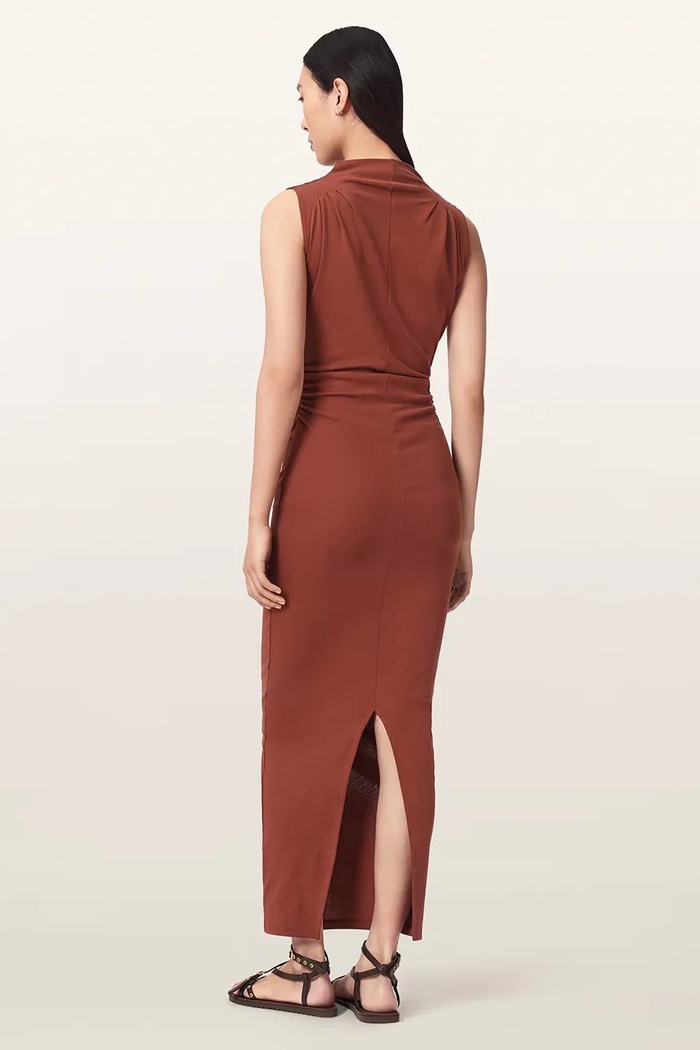 AllSaints Sukienka bodycon bawełniana z elastanem KATARINA W041DF czerwony AW26