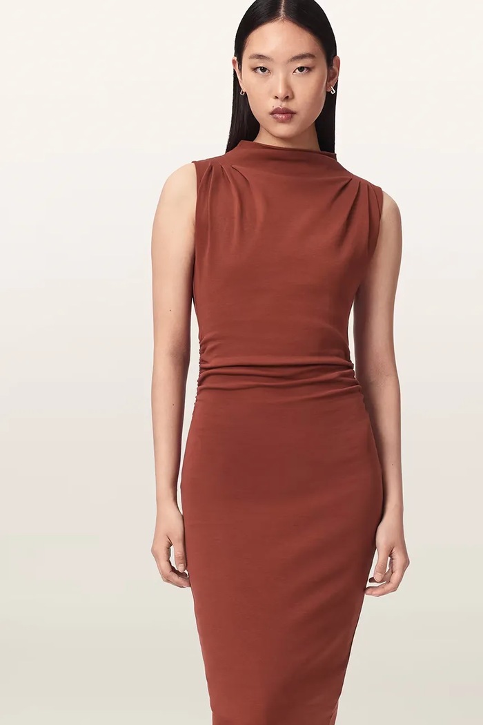 Sukienka bodycon bawełniana z elastanem KATARINA AllSaints W041DF czerwony