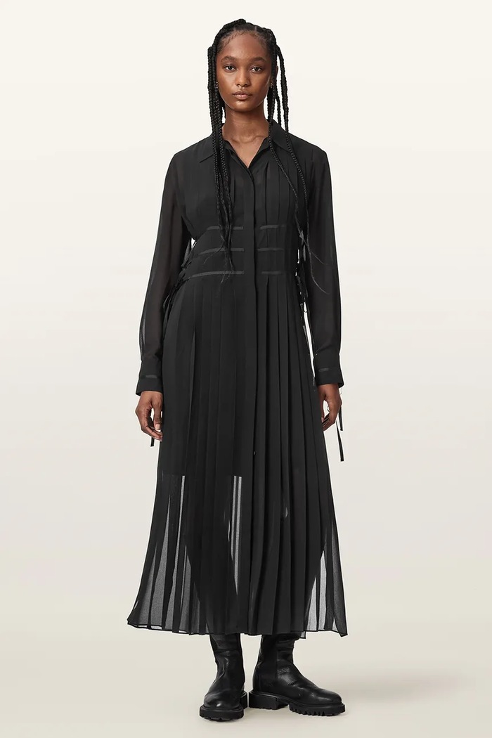 AllSaints Rochie MINNA negru W025DF