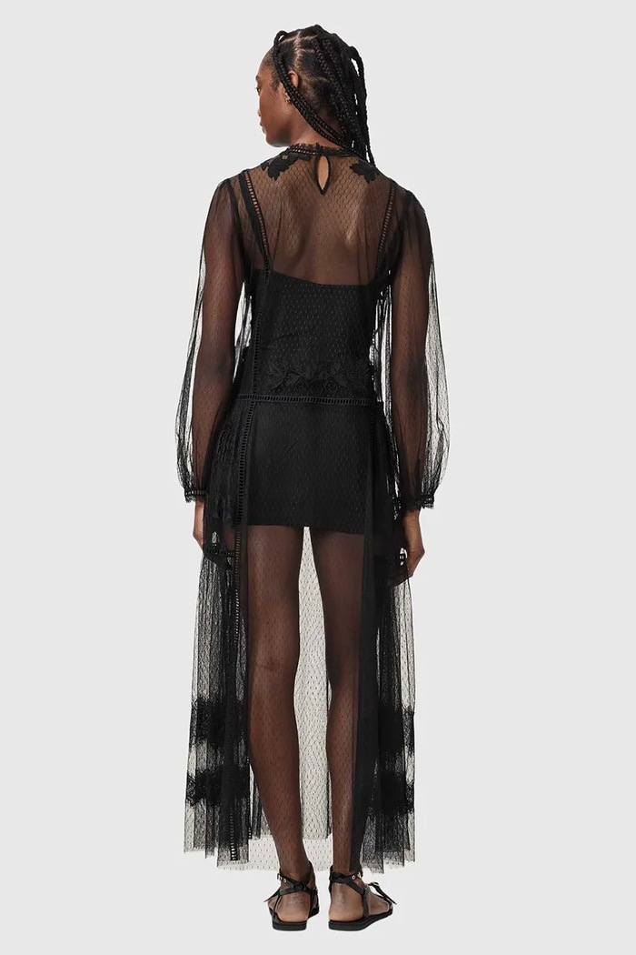 AllSaints Sukienka rozkloszowana CESCA W019DF czarny AW26
