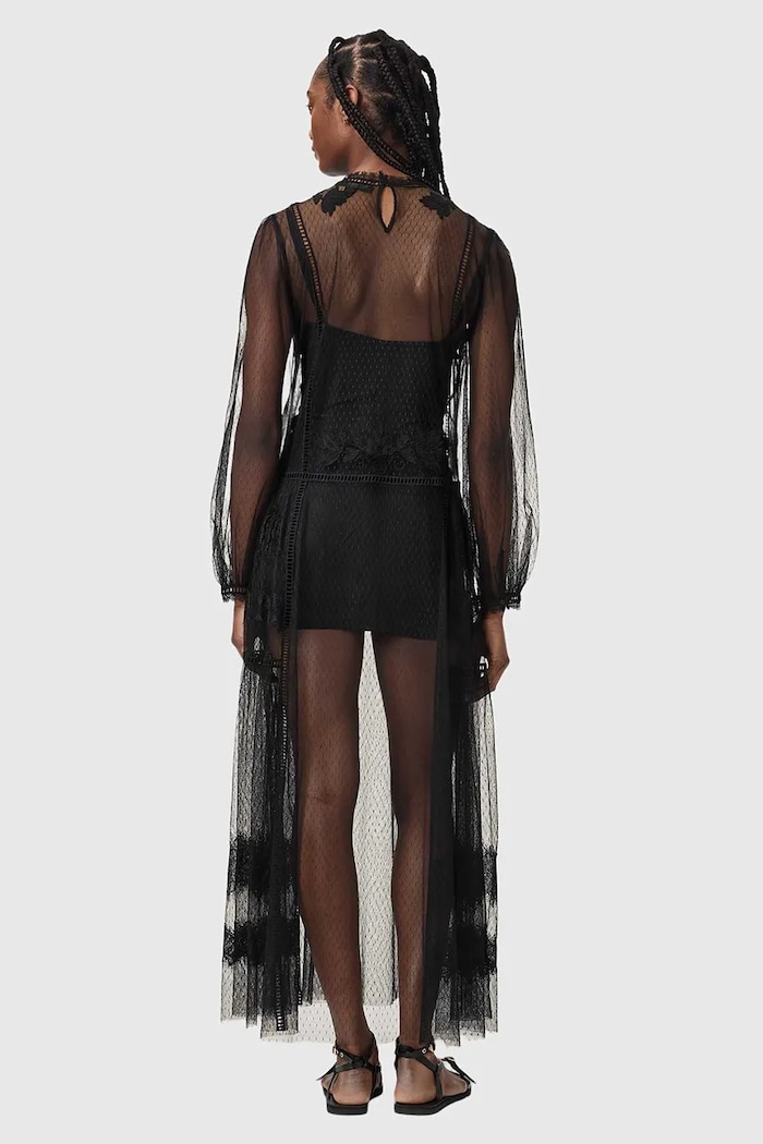 AllSaints Sukienka rozkloszowana CESCA W019DF czarny AW26