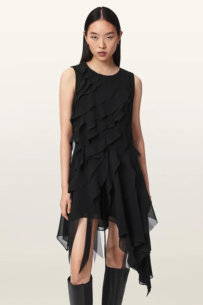 Îmbrăcăminte AllSaints Rochie asimetrică ANGIE DRESS W001DF negru