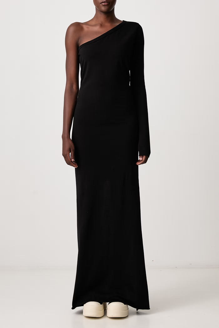 Ziggy asymmetrical dress plain cotton Rick Owens DRKSHDW black DS02F6511.RN