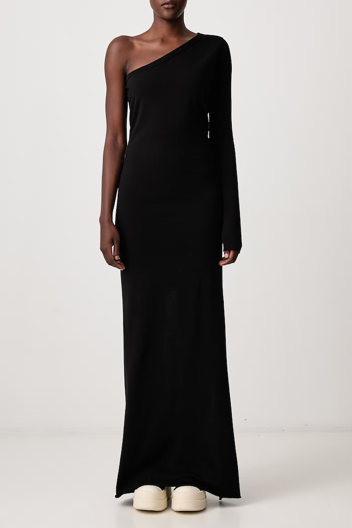 Ziggy asymmetrical dress plain cotton Rick Owens DRKSHDW black DS02F6511.RN