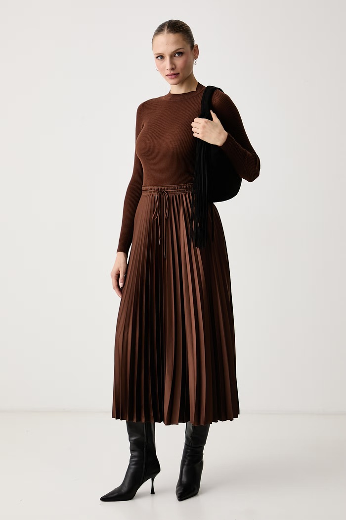Marella Plisované šaty MLLSTAFFA 2623226025200 hnědá AW26