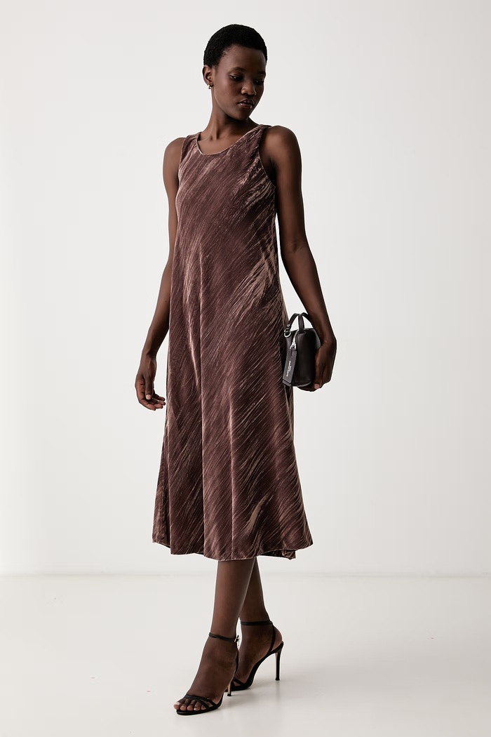 Marella сукня велюрова Emme by Marella 2625226071200 коричневий AW26
