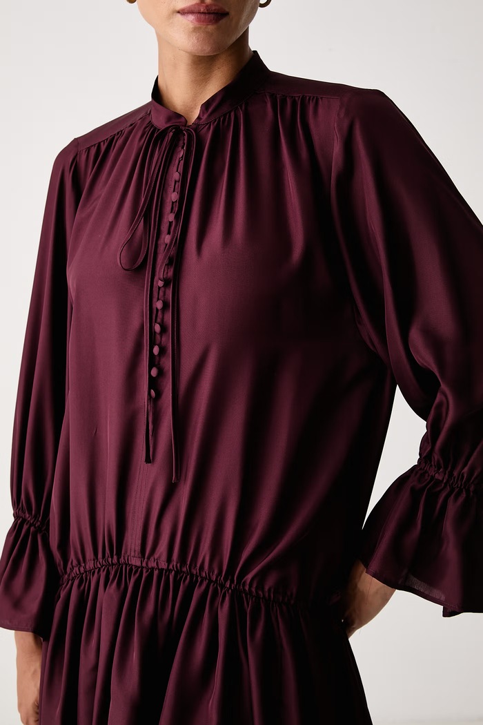 Šaty hodvábne MLLGOCCIA Marella 2623226161200 burgundské