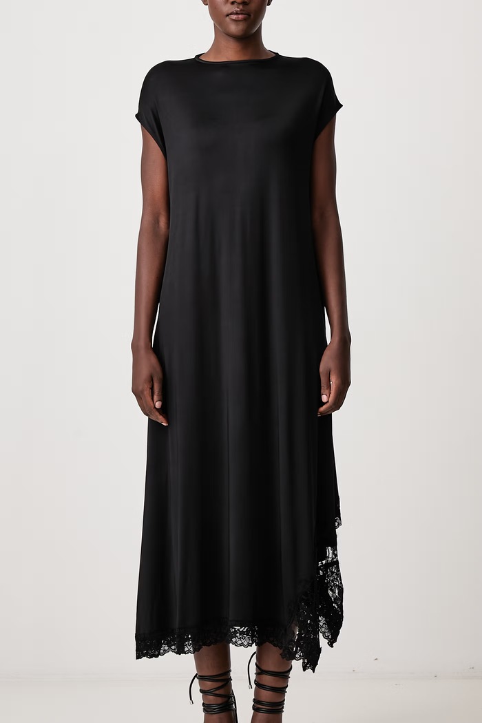 Negligee рокля с изчистена шарка с вискоза Vetements черен WH27DR132B