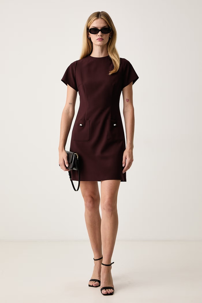 HUGO Sukienka Kihanna 50568975 bordowy AW26