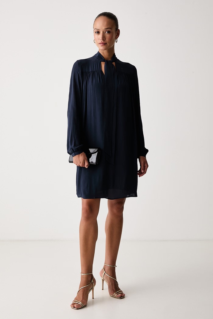 BOSS Orange Φόρεμα από βισκόζη C_Drystina 50571391 σκούρο μπλε AW26