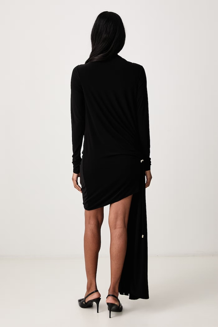Odjeća Sportmax Party asimetrična haljina bez uzorka 2622626062600 crna