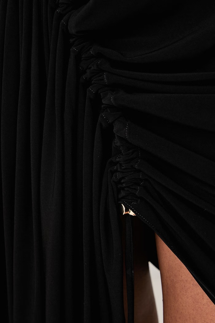 Sportmax Party asimetrična haljina bez uzorka 2622626062600