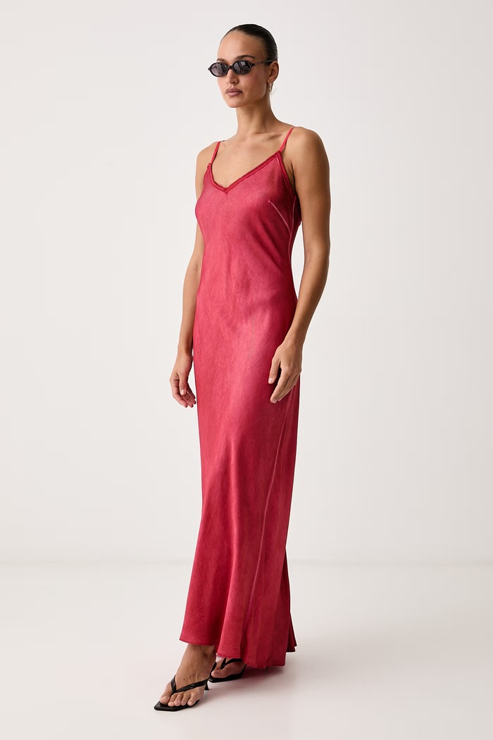 Pinko Haljina u stilu donjeg rublja od viskoze 107865.A3LE crvena AW26