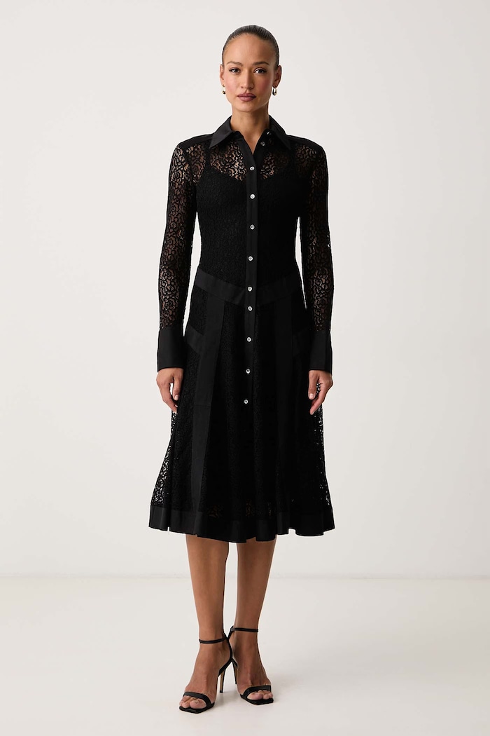 Pinko Haljina s čipkom crna 107782.A3NT