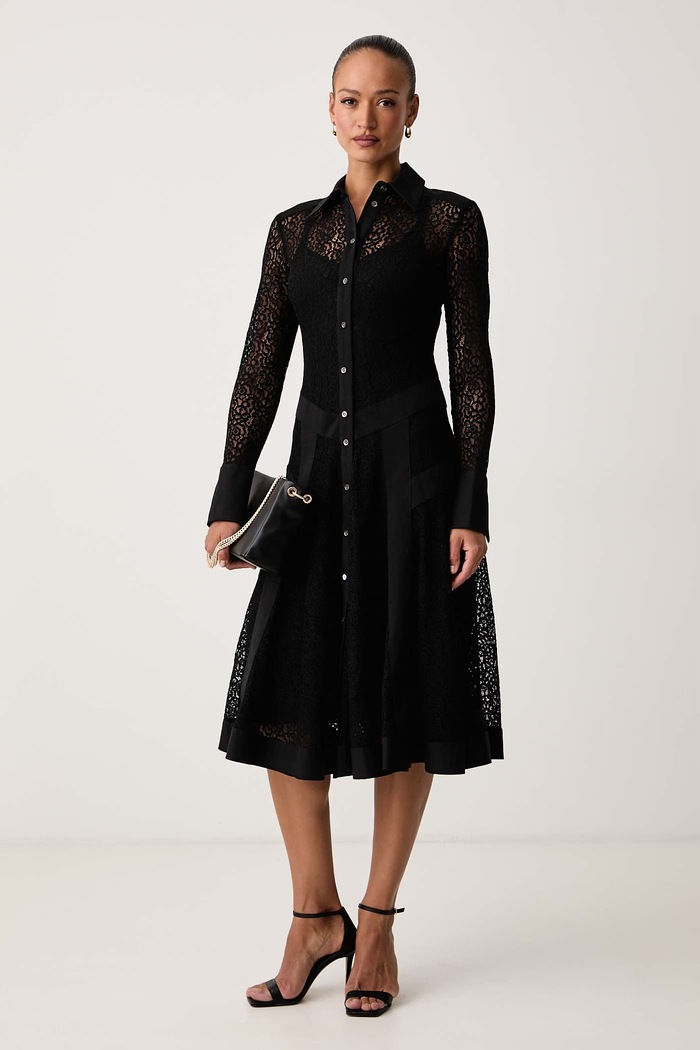 Pinko Haljina s čipkom 107782.A3NT crna AW26