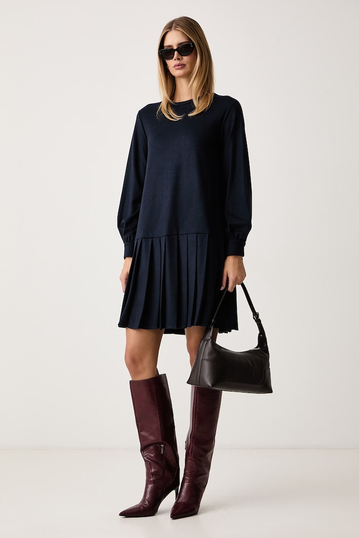 Weekend Max Mara Sukienka z wiskozą WKDNAVETTA 2625626032600 granatowy AW26