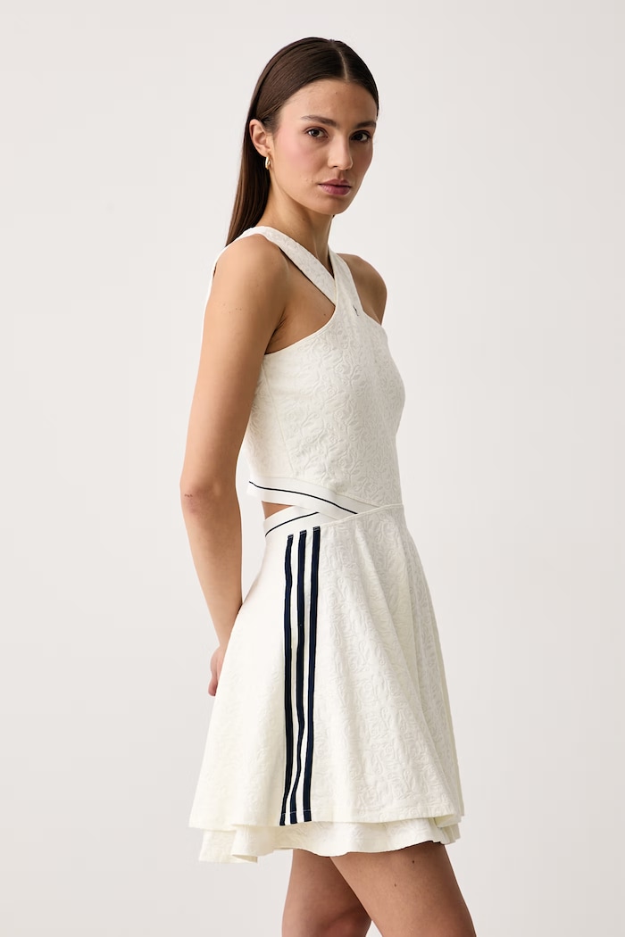 Sukienka sportowa z bawełną adidas Originals beżowy KX6882