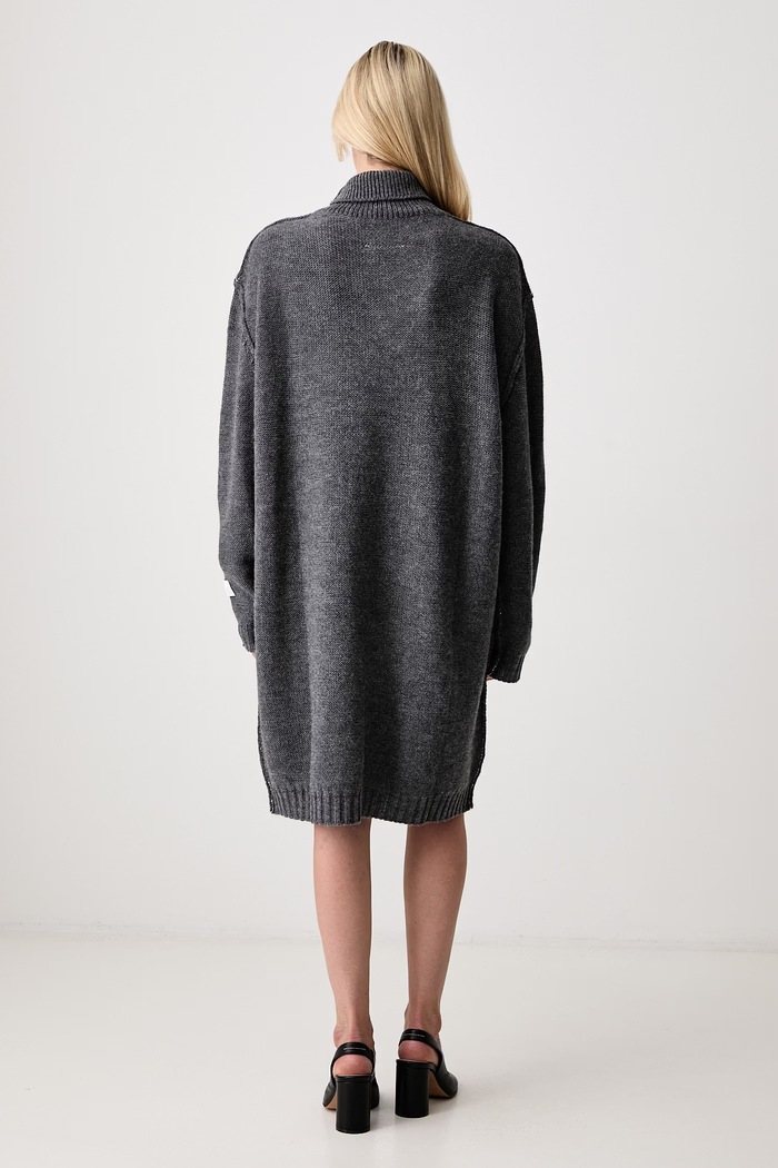Odzież MM6 Maison Margiela sukienka sweterkowa z wełną S52DG0046.M13289 szary