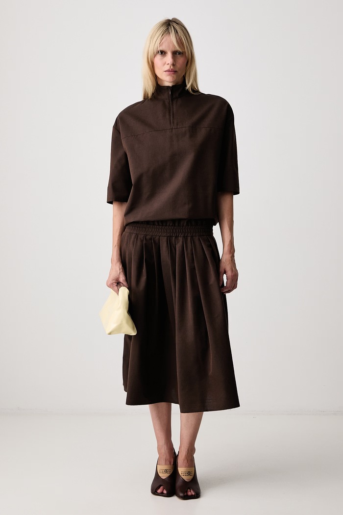 MM6 Maison Margiela sukienka z dodatkiem wełny S52DG0044.M36006 brązowy AW26