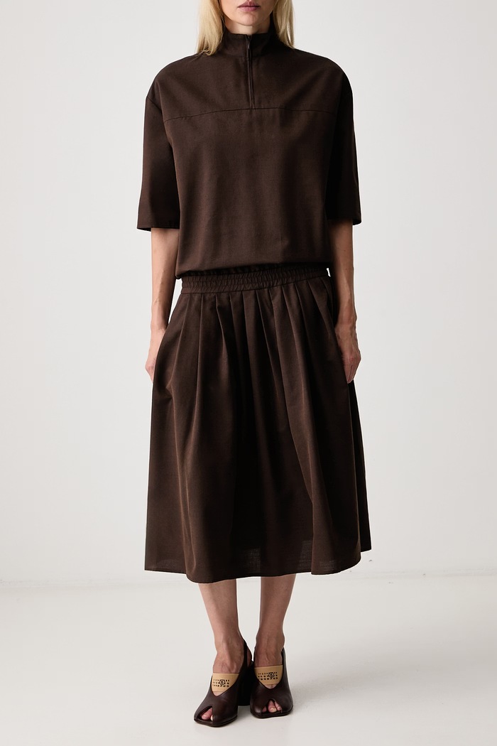 MM6 Maison Margiela sukienka z dodatkiem wełny S52DG0044.M36006 brązowy
