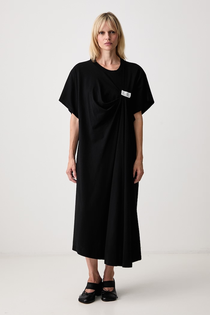 MM6 Maison Margiela φόρεμα βαμβακερό μαύρο S52DD0104.M20048
