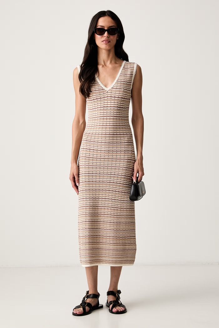Morgan sukienka bodycon z wiskozą RMALIX RMALIX beżowy AW26