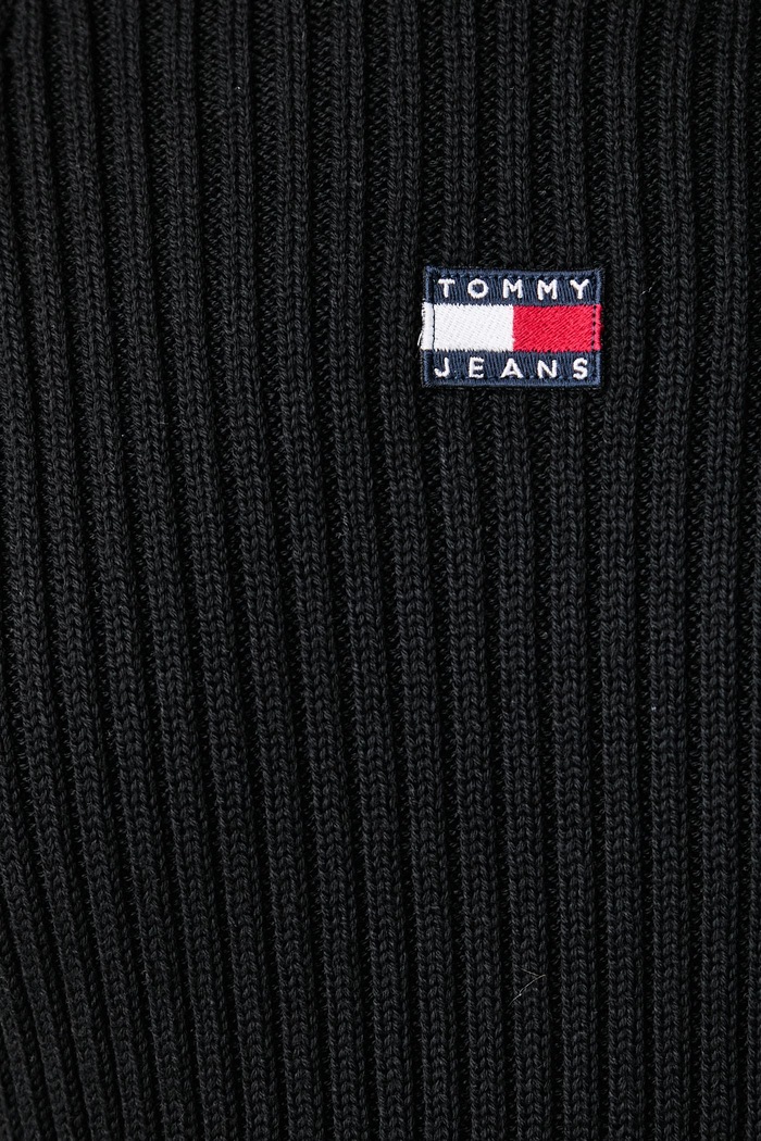 Sukienka sweterkowa bawełniana Tommy Jeans czarny DW0DW23324