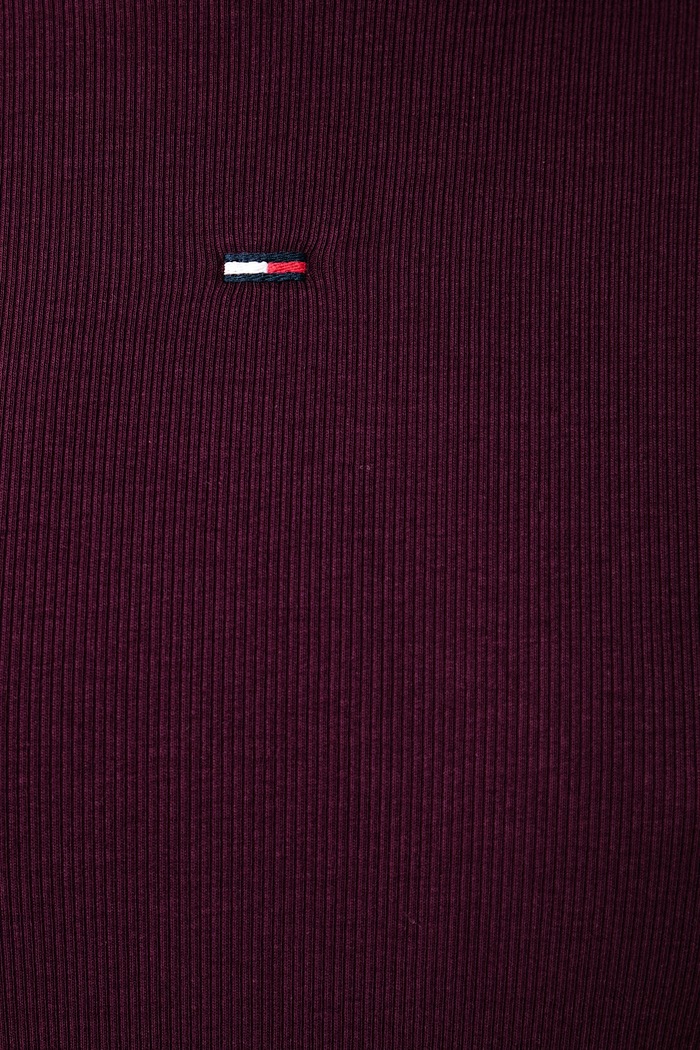 Sukienka bawełniana z elastanem Tommy Jeans bordowy DW0DW23320