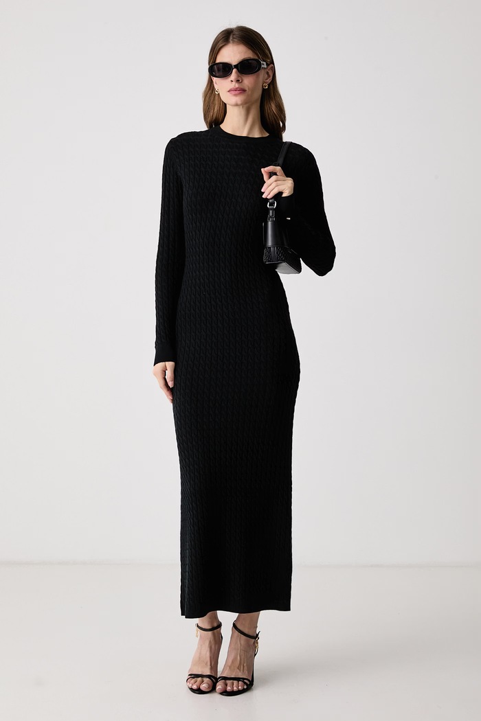 Tommy Hilfiger Svetrové šaty s vlnou WW0WW52320 černá AW26