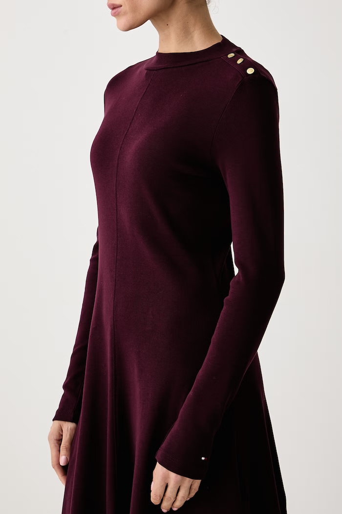 Obleka bombažna Tommy Hilfiger WW0WW51726 bordo